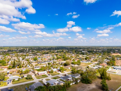 Aerial photo Golden Gate neighborhood in Naples Florida USA stock photo
