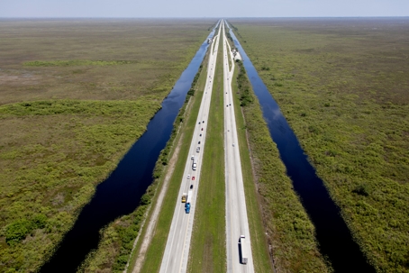 Aerial view Alligator Alley stock photo