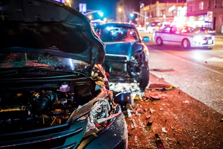 Car Crash with police stock photo
