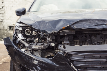 car with front passenger damage