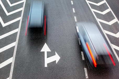 Car traffic on the highway stock photo