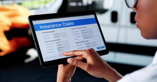 Black Woman Inspecting Car Damage For Insurance Claim On Tablet