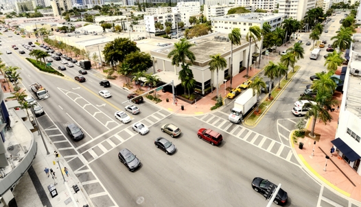 Crossroad, Miami. Aerial View. stock photo