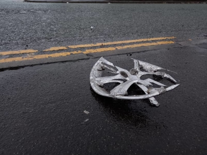 Photo of debris in the road