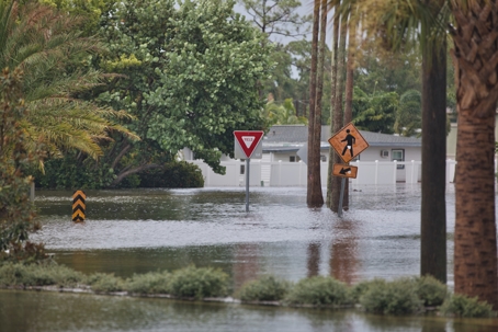 Florida Residential Coastal Flooding stock photo