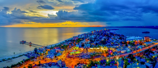 Ft Myers Beach, FL Twilight stock photo