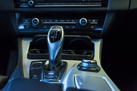 Automatic gear shift of a car stock photo