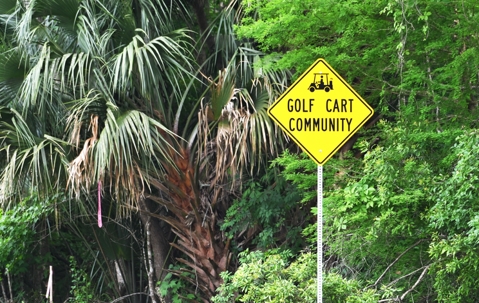 Golf Cart Sign stock photo