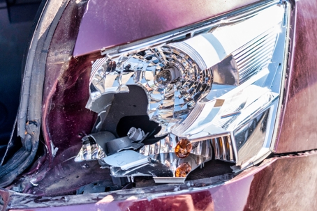 broken headlight