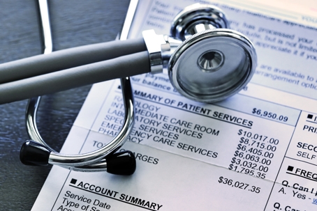 Stethoscope And Hospital Invoice stock photo
