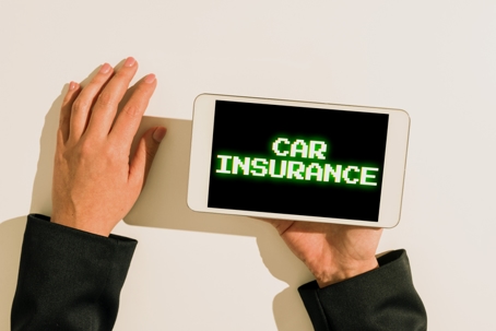 user with an insurance app on Iphone