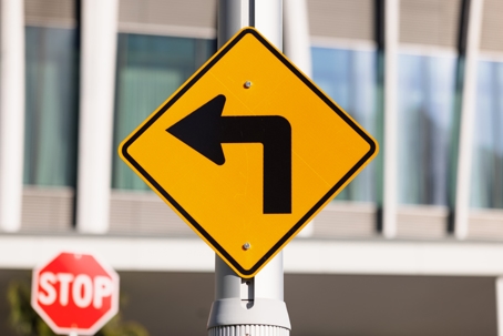 Left turn sign