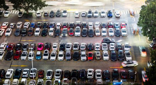 crowded and full parking lot