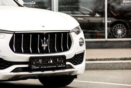 A luxury Maserati Levante car parked in the city