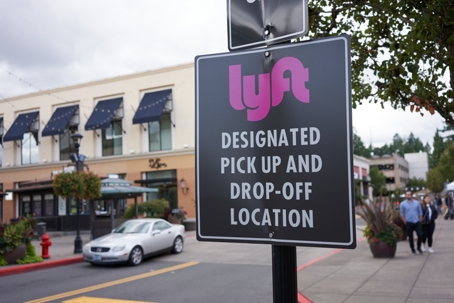 Lyft Designated Pick up and Drop-off Location stock photo