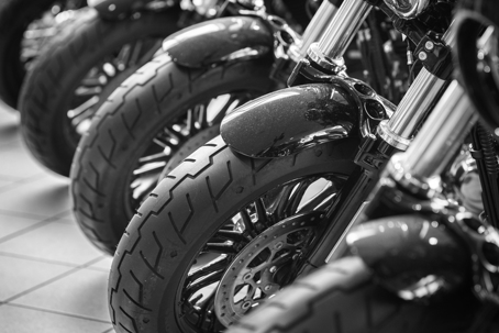 row of Motorcycle tires
