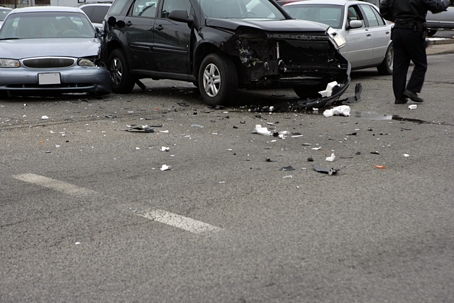 Aftermath of a multi-vehicle collision