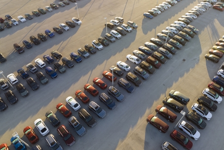 parking lot full of cars