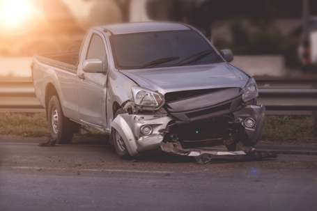 Pick up truck wrecked