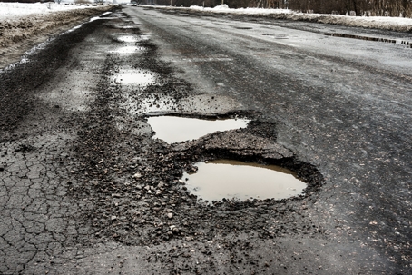 potholes in the street