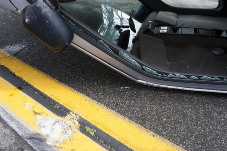 Rollover accident Evidence stock photo