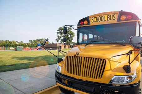 Yellow School Bus at a Park