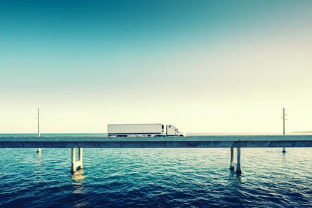 Semi-truck on the overseas highway