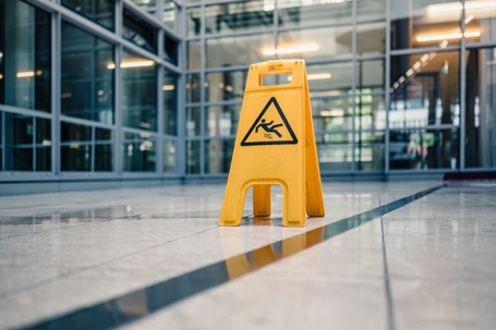 Slip and Fall sign on the floor