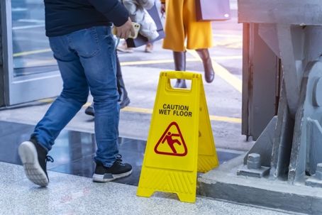Photo of wet floor sign