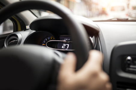 Driving Electric Car stock photo