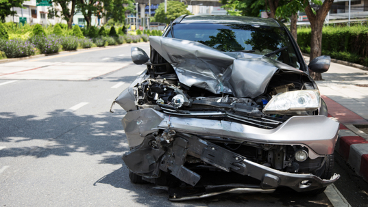 Close up cash car braking on road stock photo