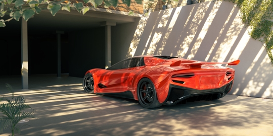 red luxury sports car
