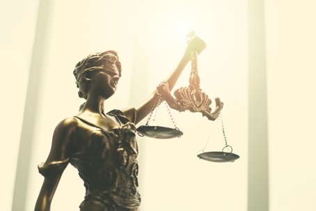 The Statue of Justice symbol, legal law concept image