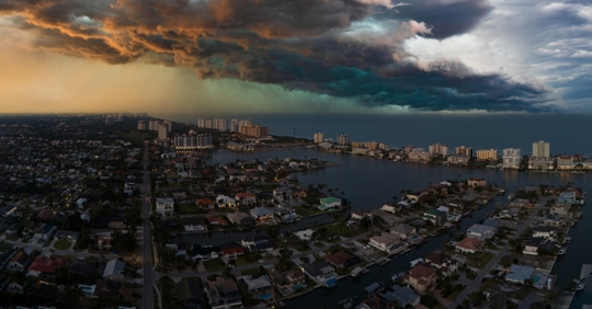 Storm over Naples Park in Naples, Florida stock photo