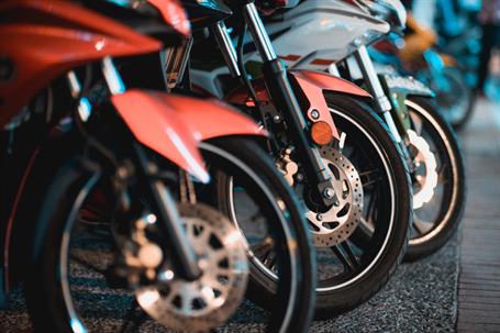 Close-Up Of Toy Motorcycles On Street stock photo