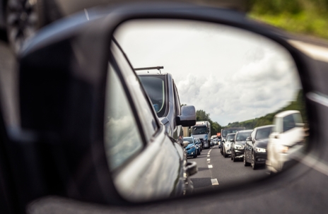 Looking back at traffic jam