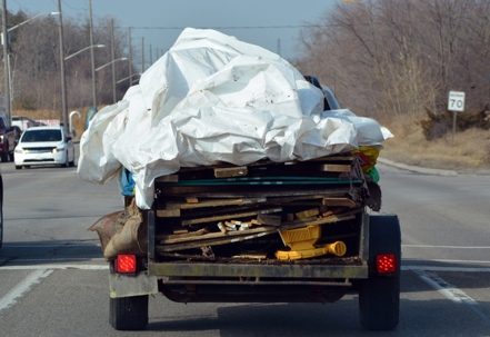 Trailer load of trash stock photo