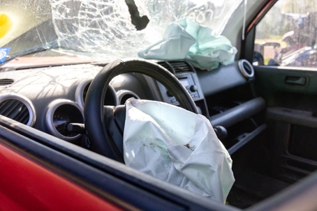 Driver Side Air Bag Deployed in Car Crash